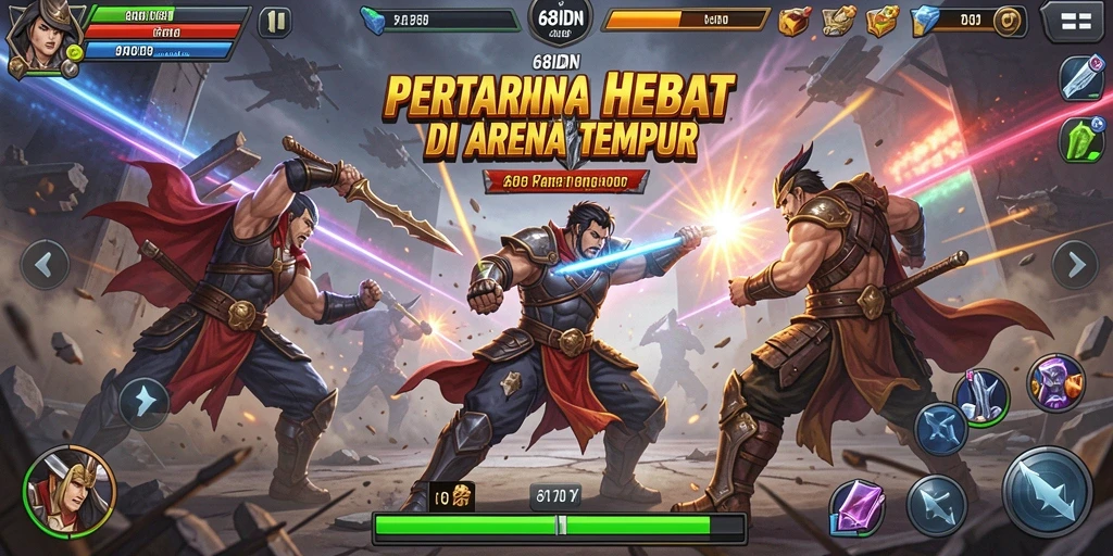 Tangkapan layar 68IDN menampilkan aksi pertarungan yang intens dan mendebarkan.