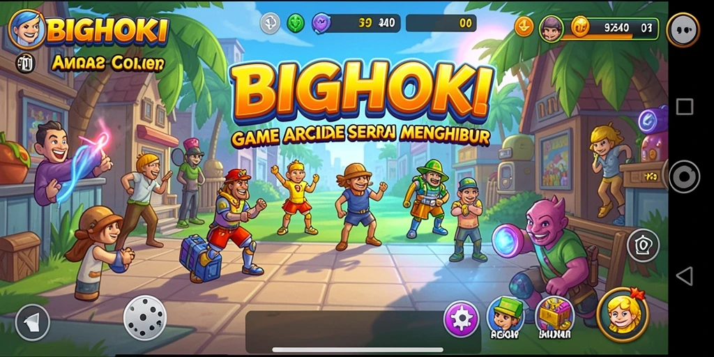 Screenshot menampilkan gameplay seru dari BIGHOKI dengan tantangan Arcade.