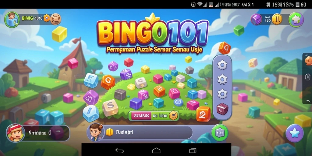 Tampilan gameplay seru BINGO101 dengan berbagai tantangan Puzzle.