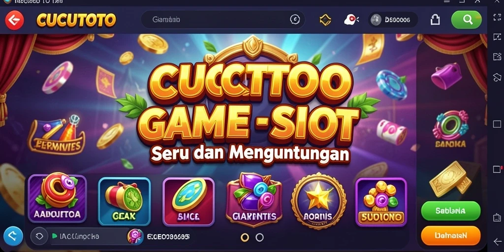 Tampilan gameplay CUCUTOTO yang seru dengan tema slot menarik.