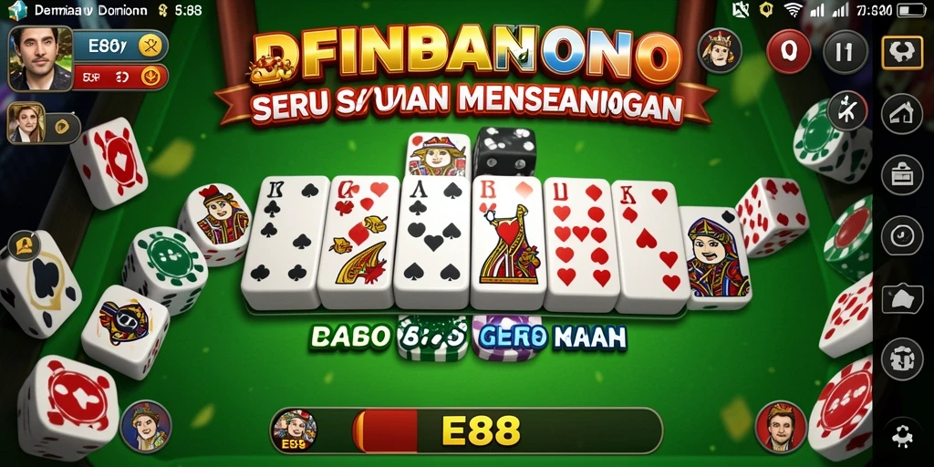 Tampilan gameplay menarik di E88 dengan berbagai mode domino.