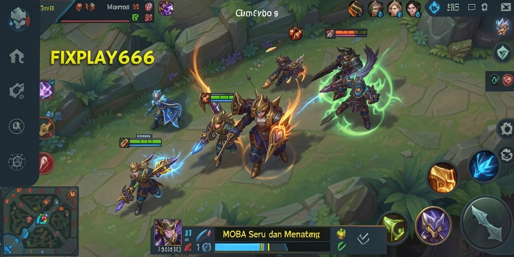 Screenshot menampilkan aksi seru dalam permainan MOBA FIXPLAY666.