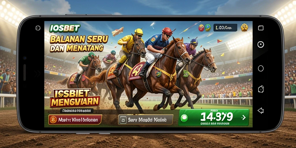 Screenshot gameplay <strong>IOSBET</strong> menunjukkan balapan mendebarkan di trek yang menantang.