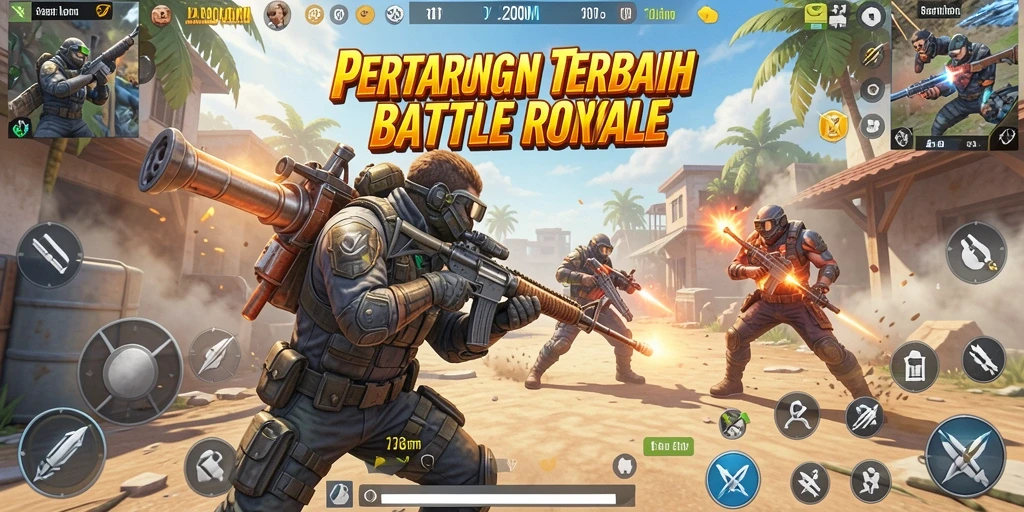 Screenshot menunjukkan aksi mendebarkan dalam pertarungan Battle Royale.
