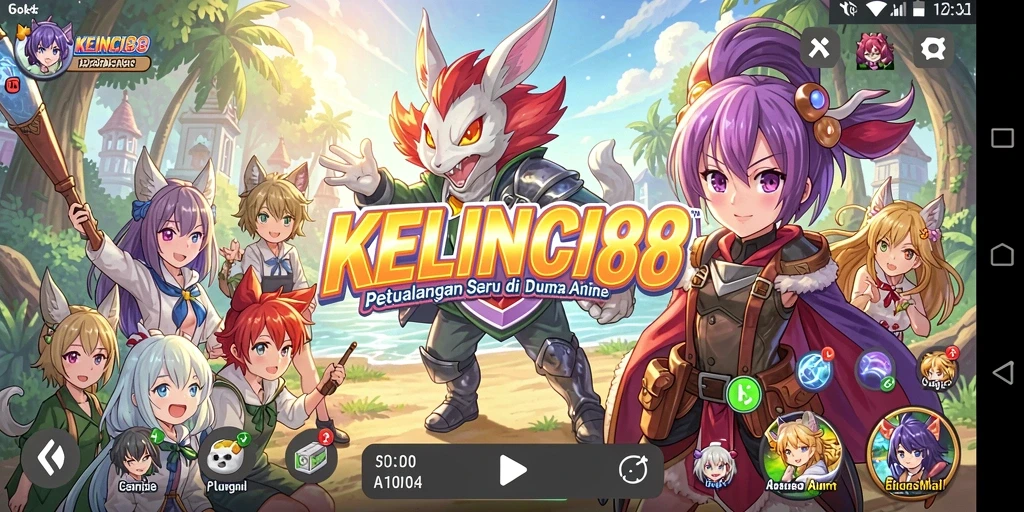 Gameplay KELINCI88 yang penuh warna dan karakter anime menarik.