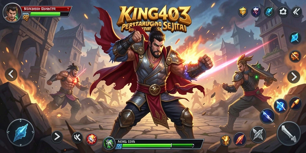 Screenshot KING403 menampilkan aksi pertarungan yang intens dan mengagumkan.