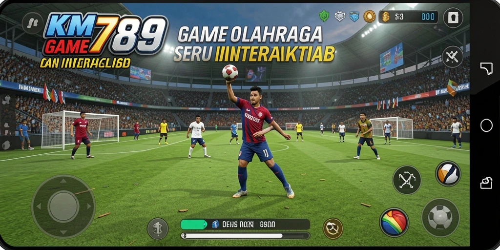 Screenshot gameplay KM789 menunjukkan aksi seru dalam pertandingan olahraga.