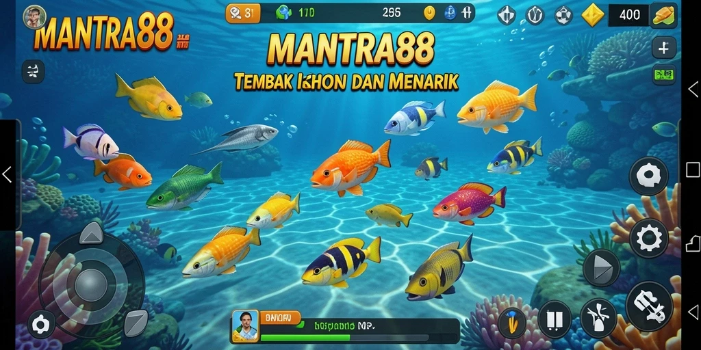 Tampilan menakjubkan dari gameplay Tembak Ikan MANTRA88.