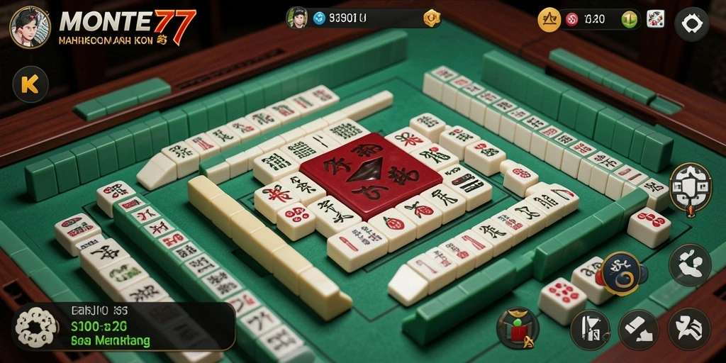 Tampilan gameplay seru dalam game Mahjong MONTE77.
