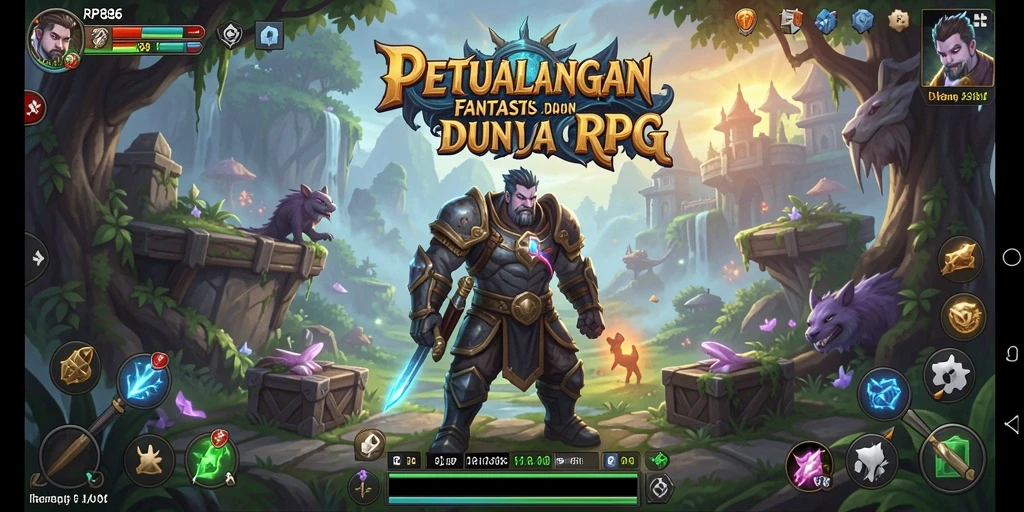 Screenshot utama RP886 menampilkan aksi seru dalam pertarungan RPG yang mendebarkan.
