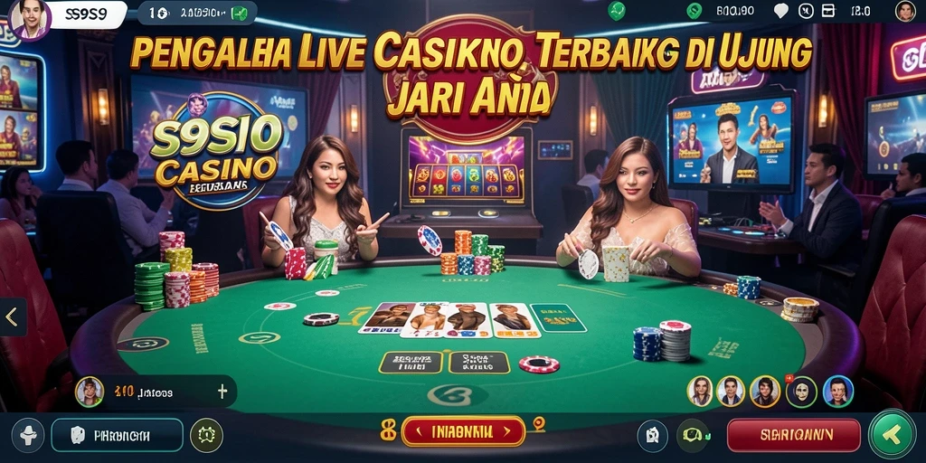 Screenshot gameplay S9S9 menampilkan dealer langsung yang profesional.
