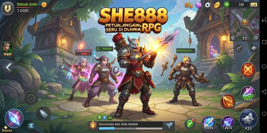 Tampilan gameplay SHE888 dengan aksi pertarungan yang mendebarkan.