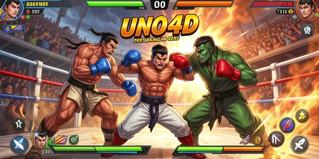 Tampilan gameplay UNO4D yang mendebarkan dan seru.