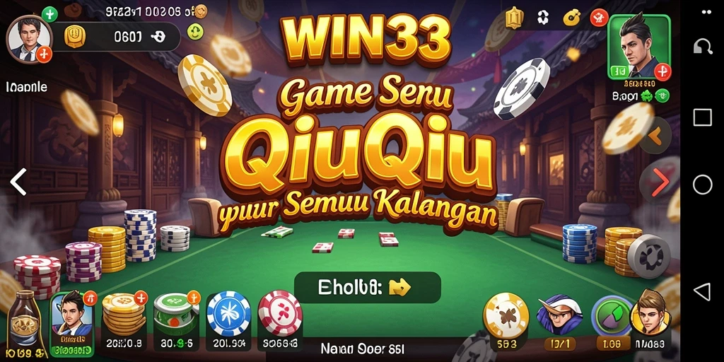 Tampilan gameplay seru QiuQiu di WIN33 yang menantang.
