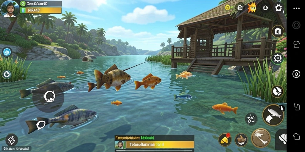 Tampilan gameplay ZARA4D dengan aksi memancing seru.